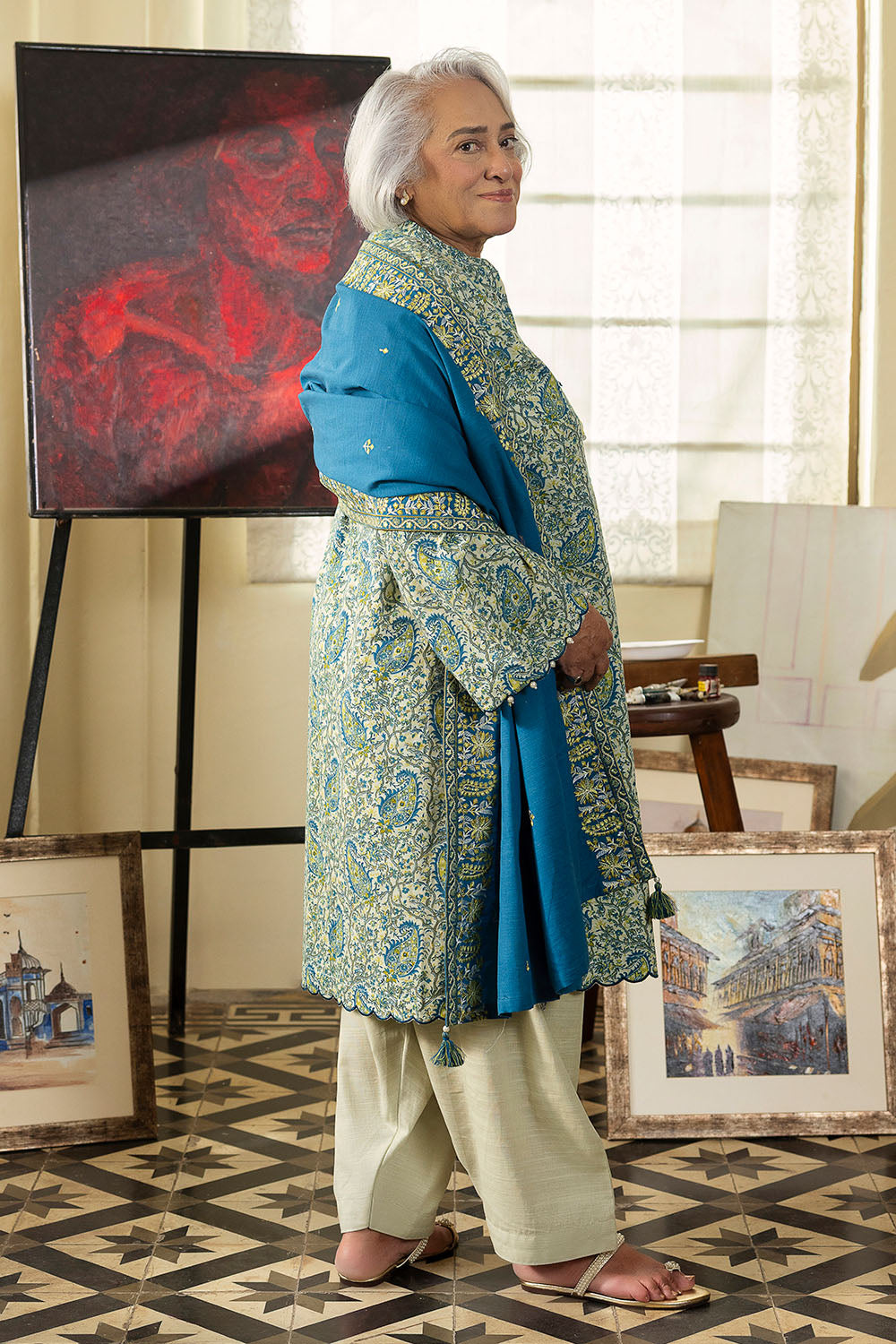 3 Piece Printed Khaddar Suit