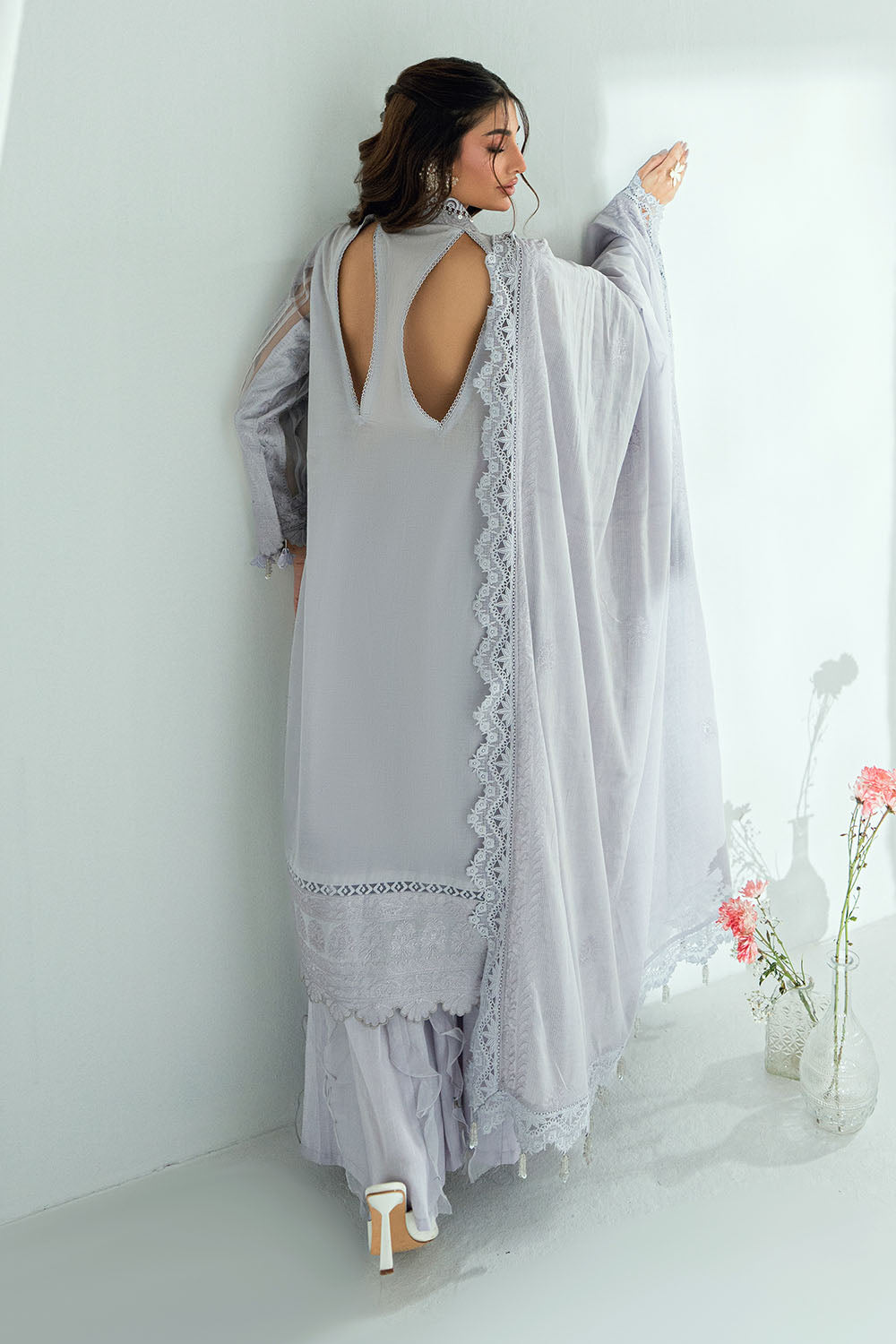 Embroidered Organza Dupatta (as Shown)