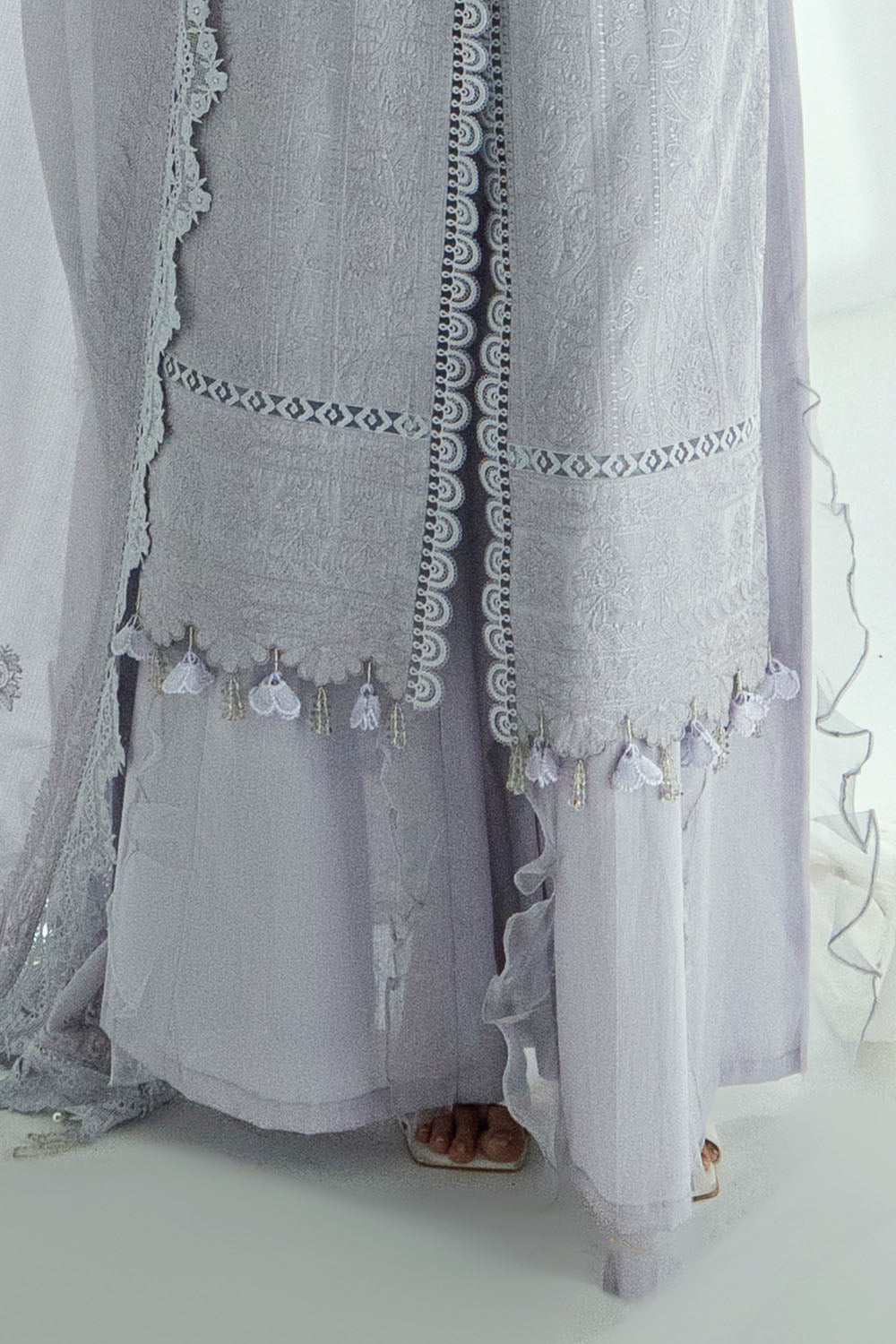 Embroidered Organza Dupatta (as Shown)