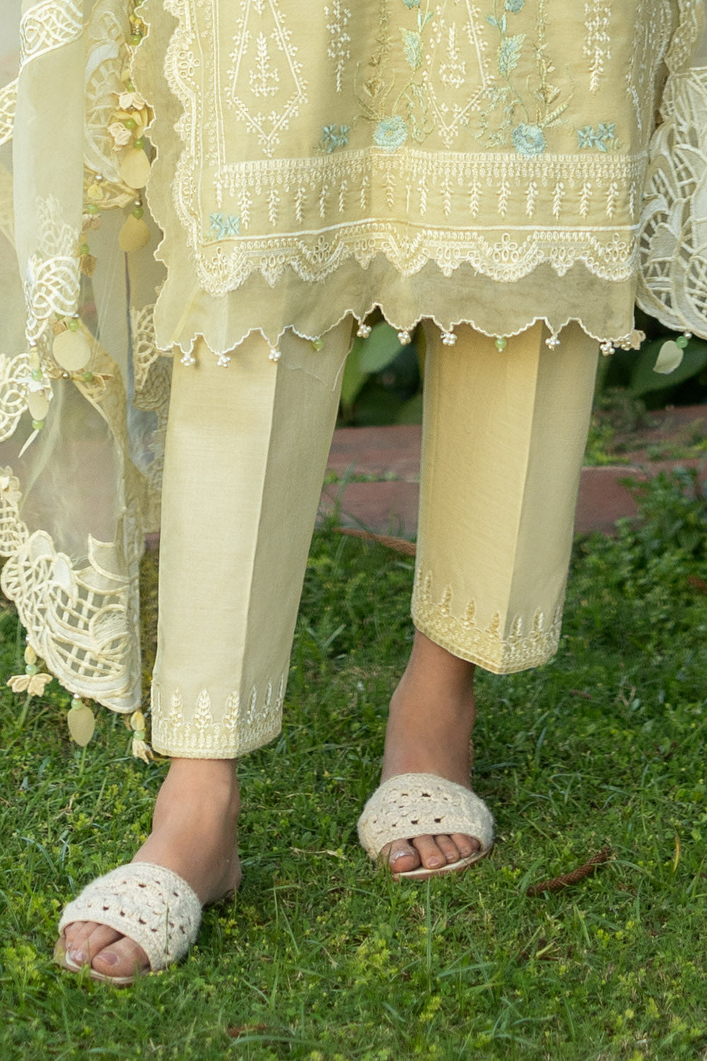 Light Khaddar Straight Pants