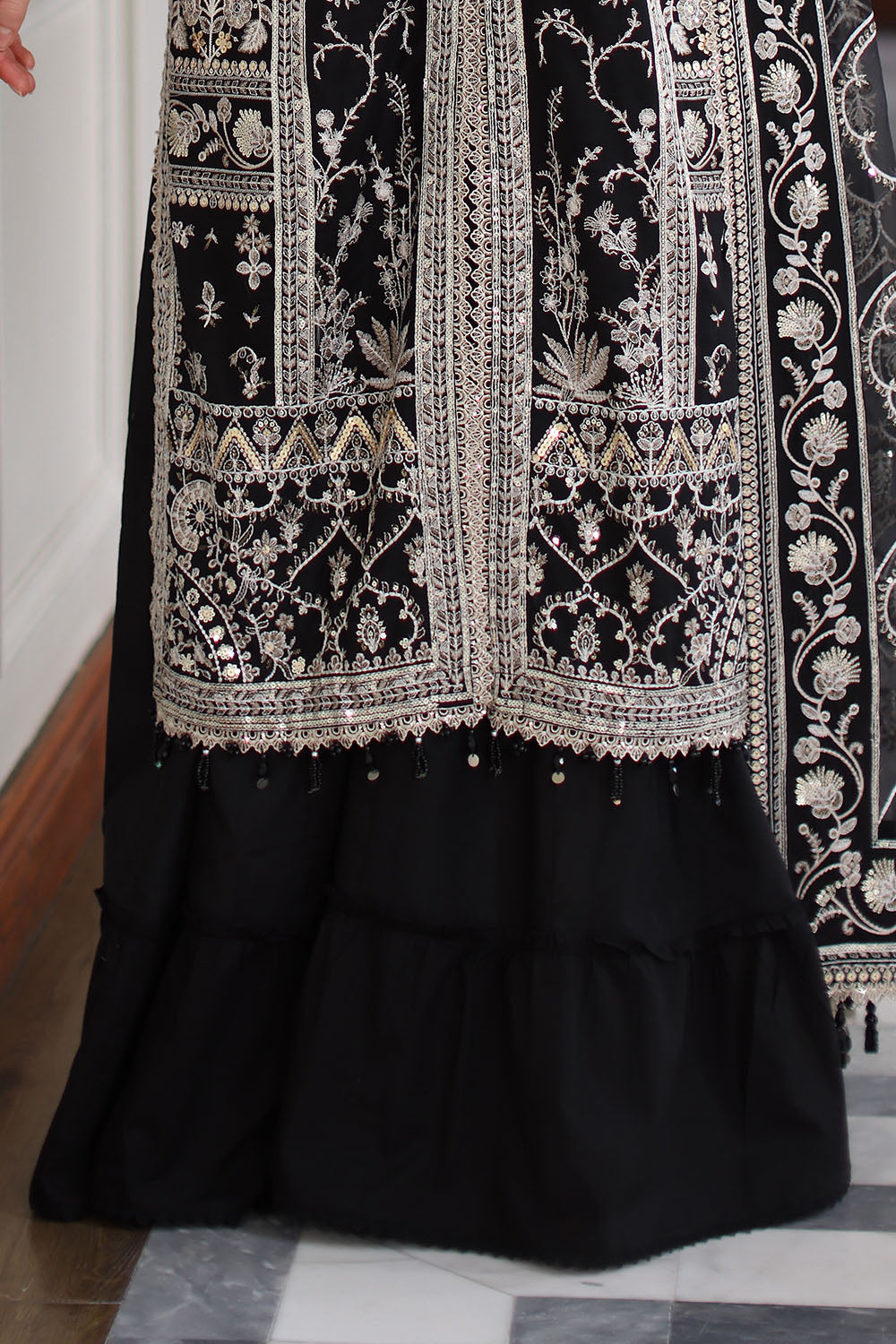 3 Piece Embroidered Lawn Suit with Organza Dupatta