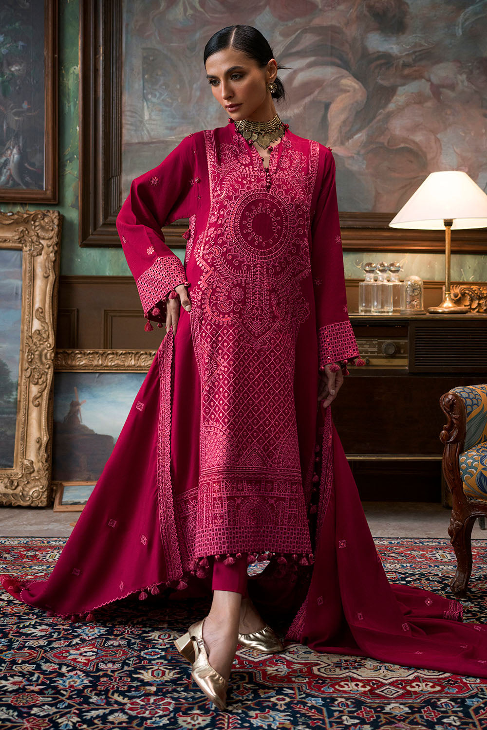 3 Piece Embroidered Suit