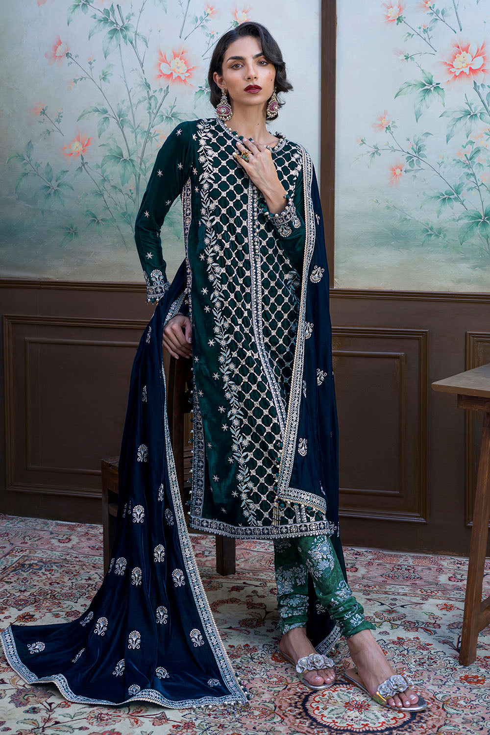 3 Piece Embroidered Suit