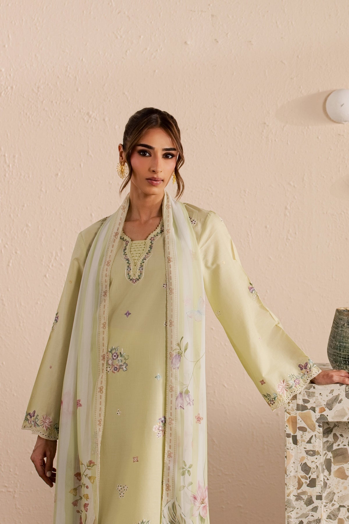 Eris 3Pc - Embroidered Lawn Dress