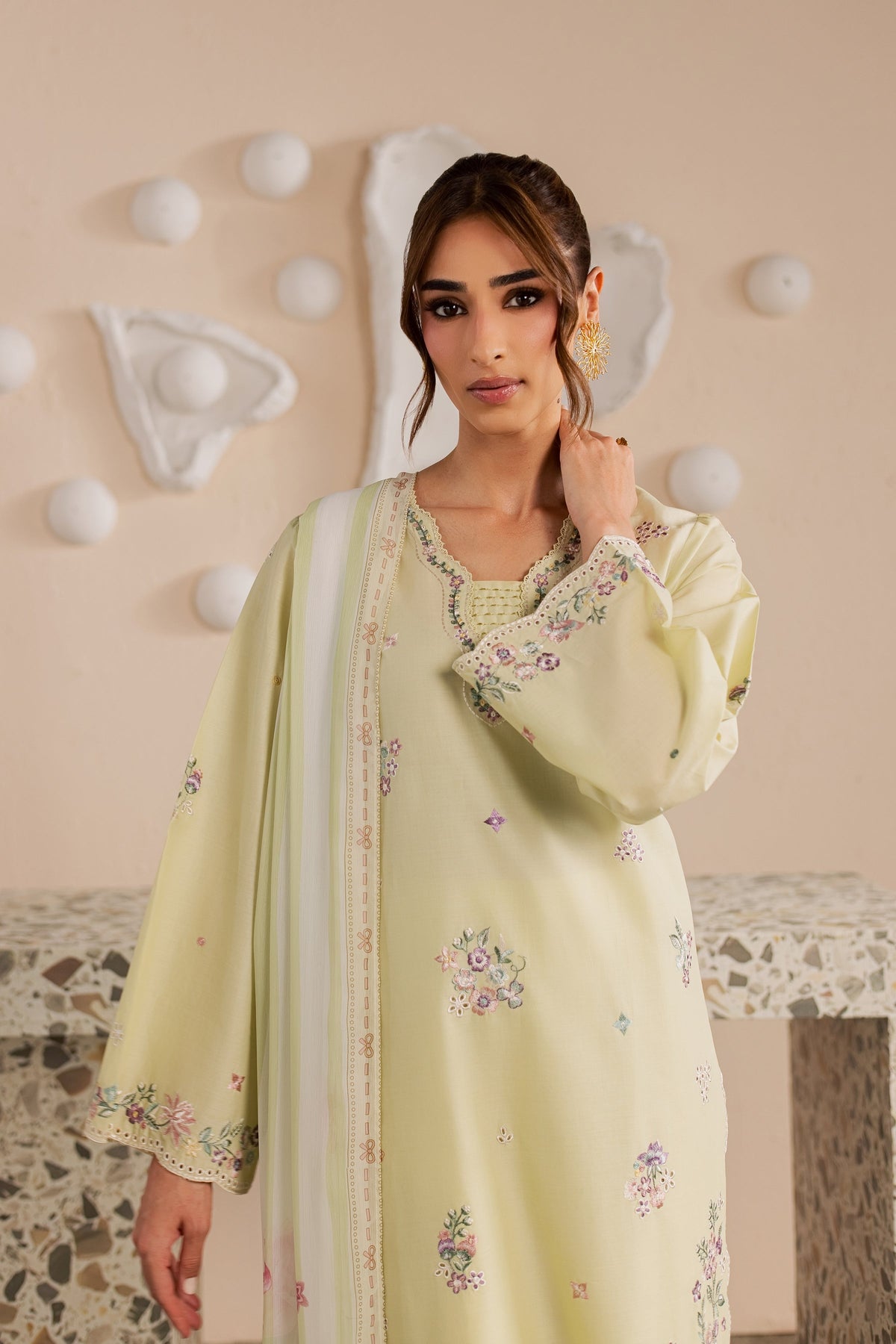 Eris 3Pc - Embroidered Lawn Dress
