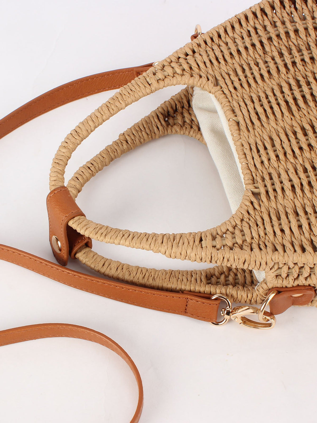 Cannes Rafia Bag with Detachable Shoulder Strap