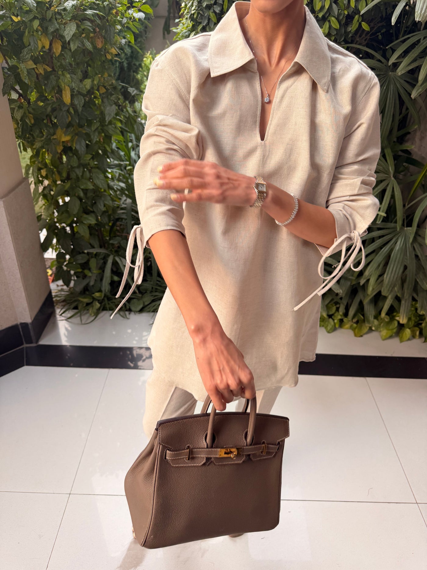 Beige Bow Set