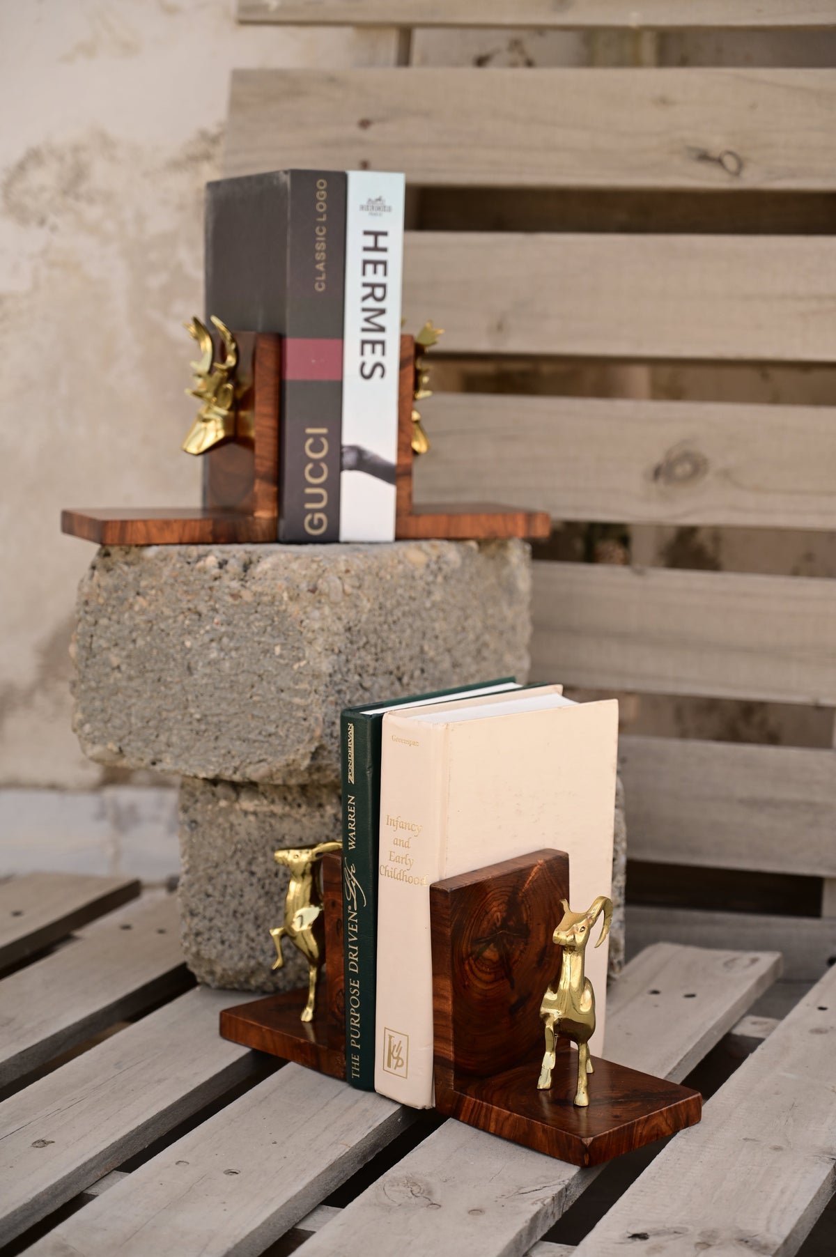 Standing goat bookend set