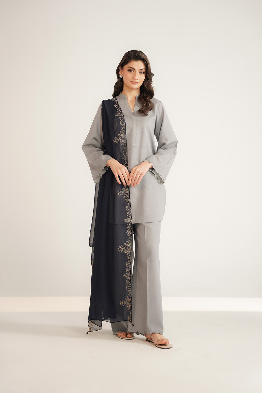 1 Piece Chiffon Embroidered Dupatta (FD0088)