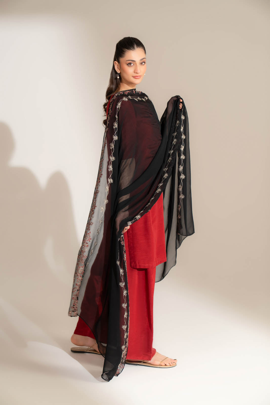 1 Piece Chiffon Embroidered Dupatta (FD0106)