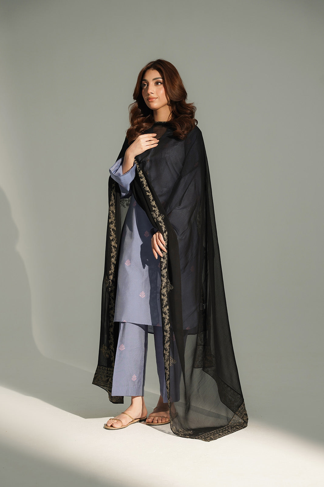 1 Piece Chiffon Embroidered Dupatta (FD0110)