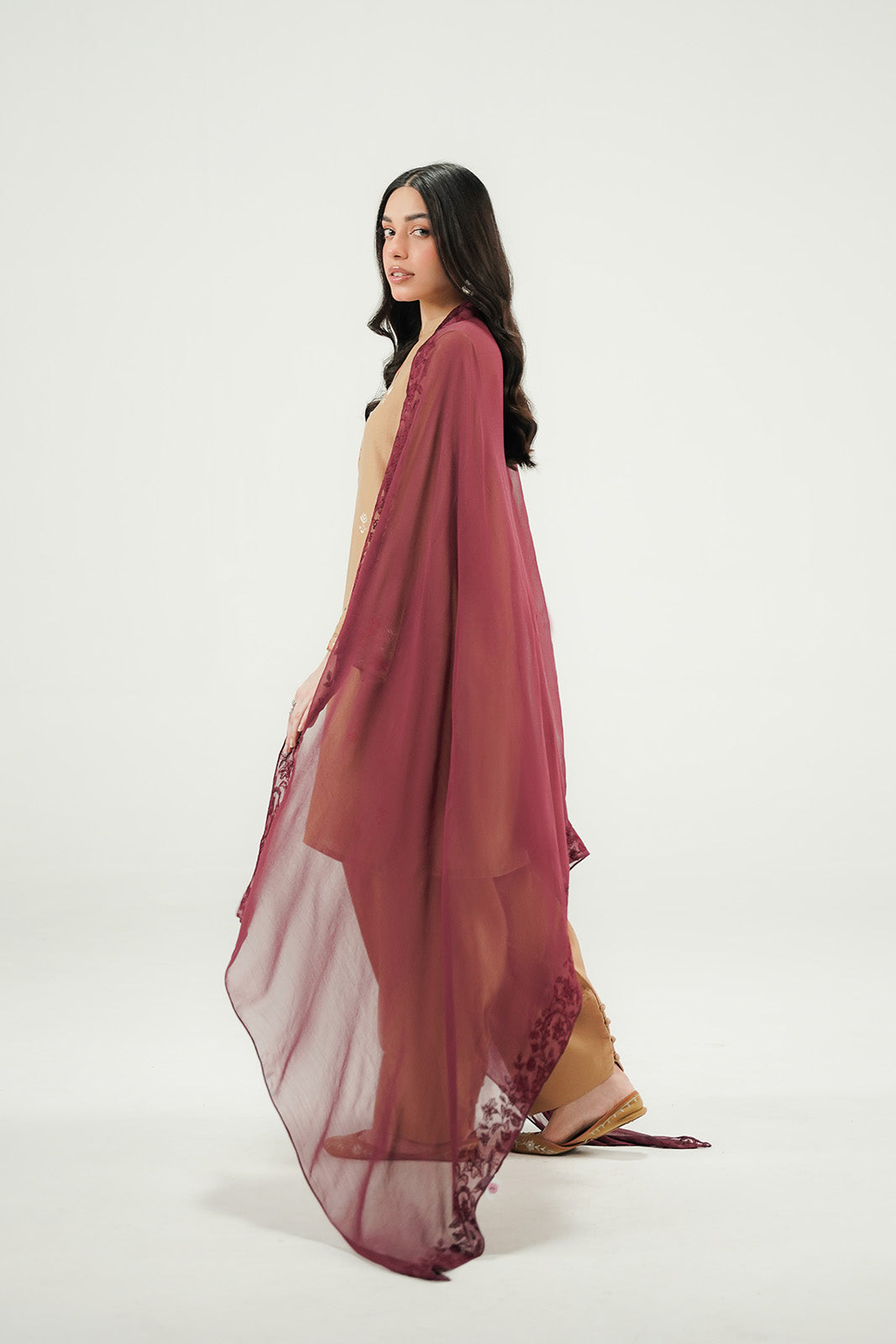 1 Piece Chiffon Embroidered Dupatta (FD0145)