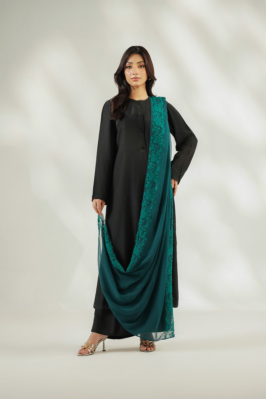 1 Piece Chiffon Embroidered Dupatta (FD0146)