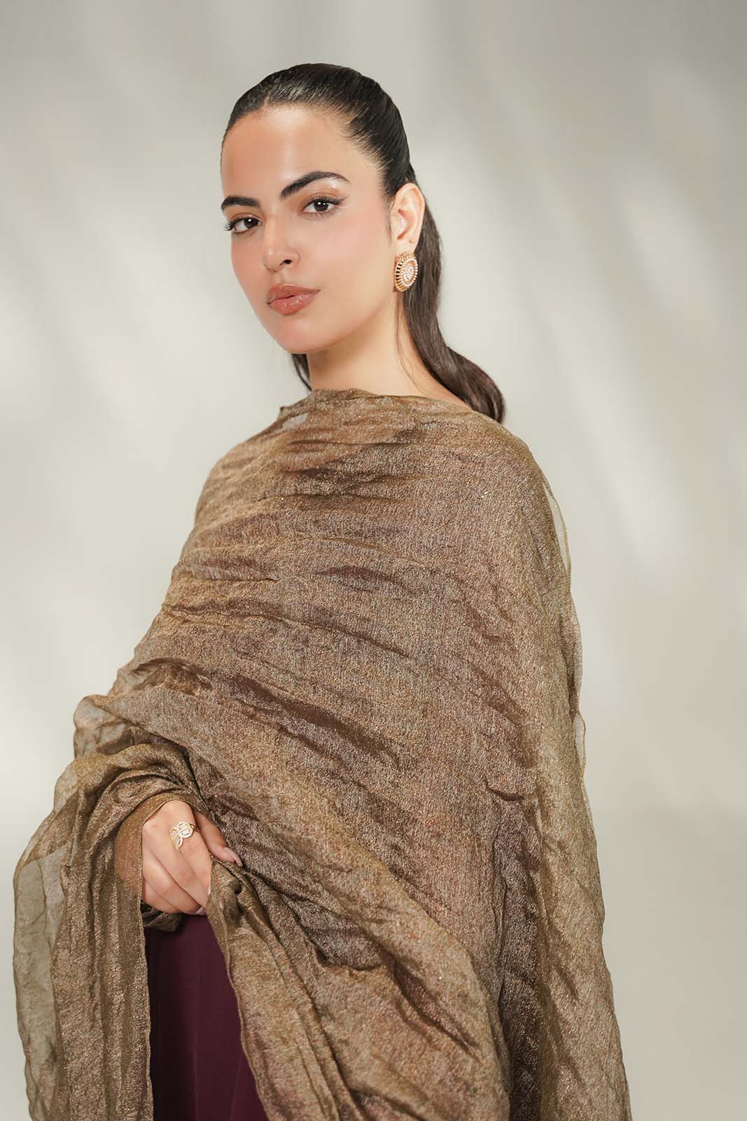 1 Piece Tissue Zari Embroidered Dupatta (FD0148)