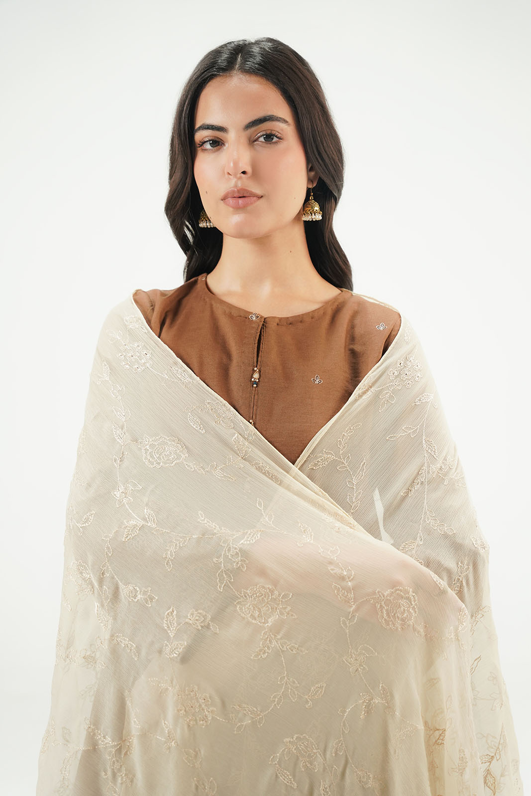 1 Piece Chiffon Embroidered Dupatta (FD0150)