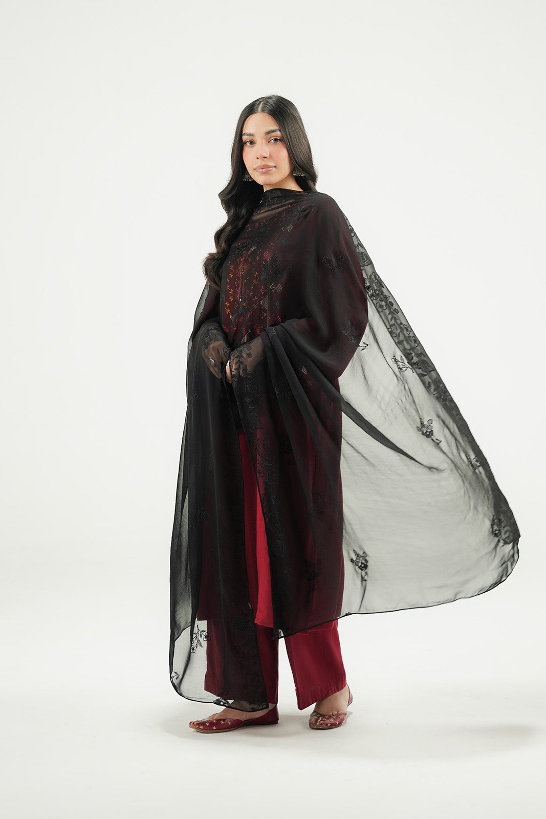 1 Piece Chiffon Embroidered Dupatta (FD0152)