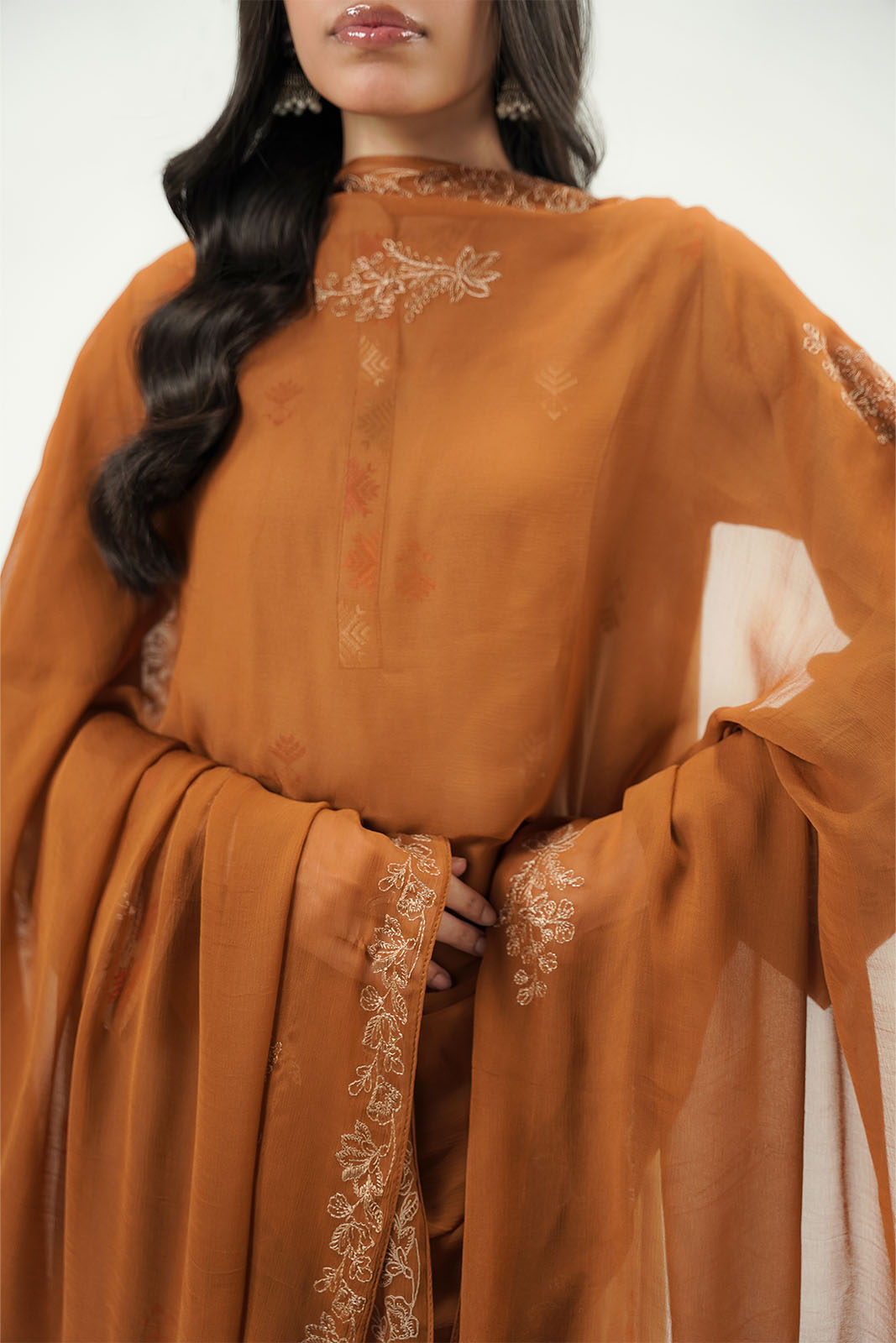 1 Piece Chiffon Embroidered Dupatta (FD0153)