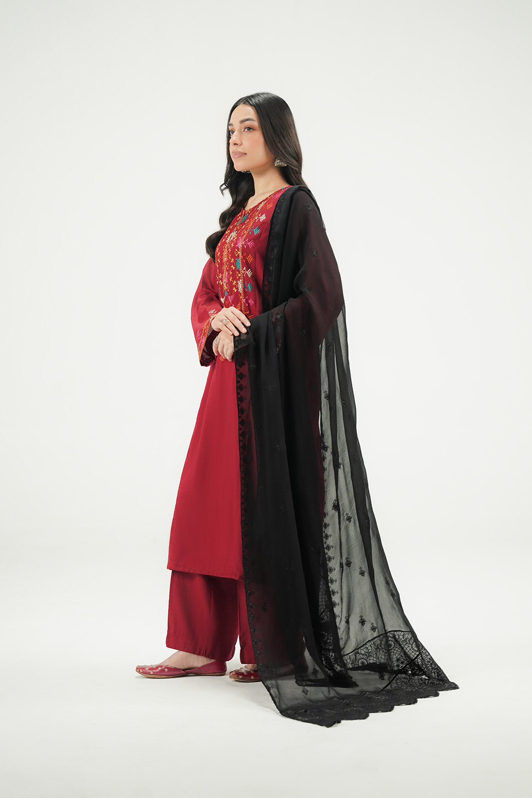 1 Piece Chiffon Embroidered Dupatta (FD0154)