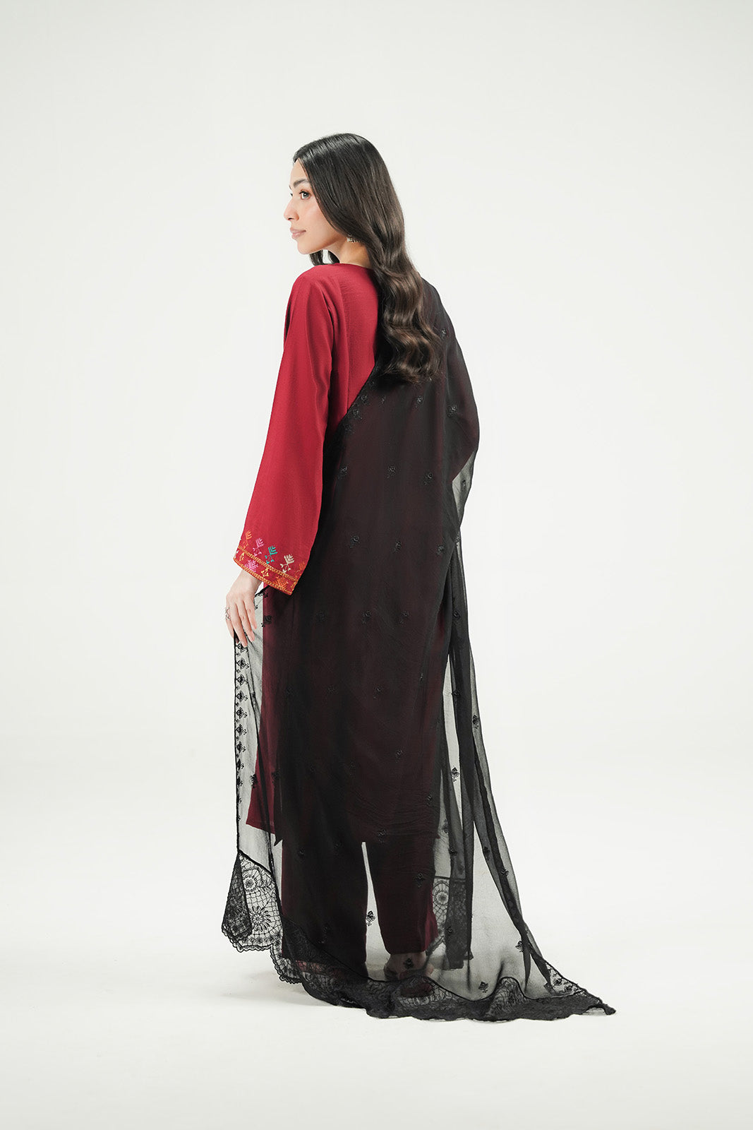 1 Piece Chiffon Embroidered Dupatta (FD0154)