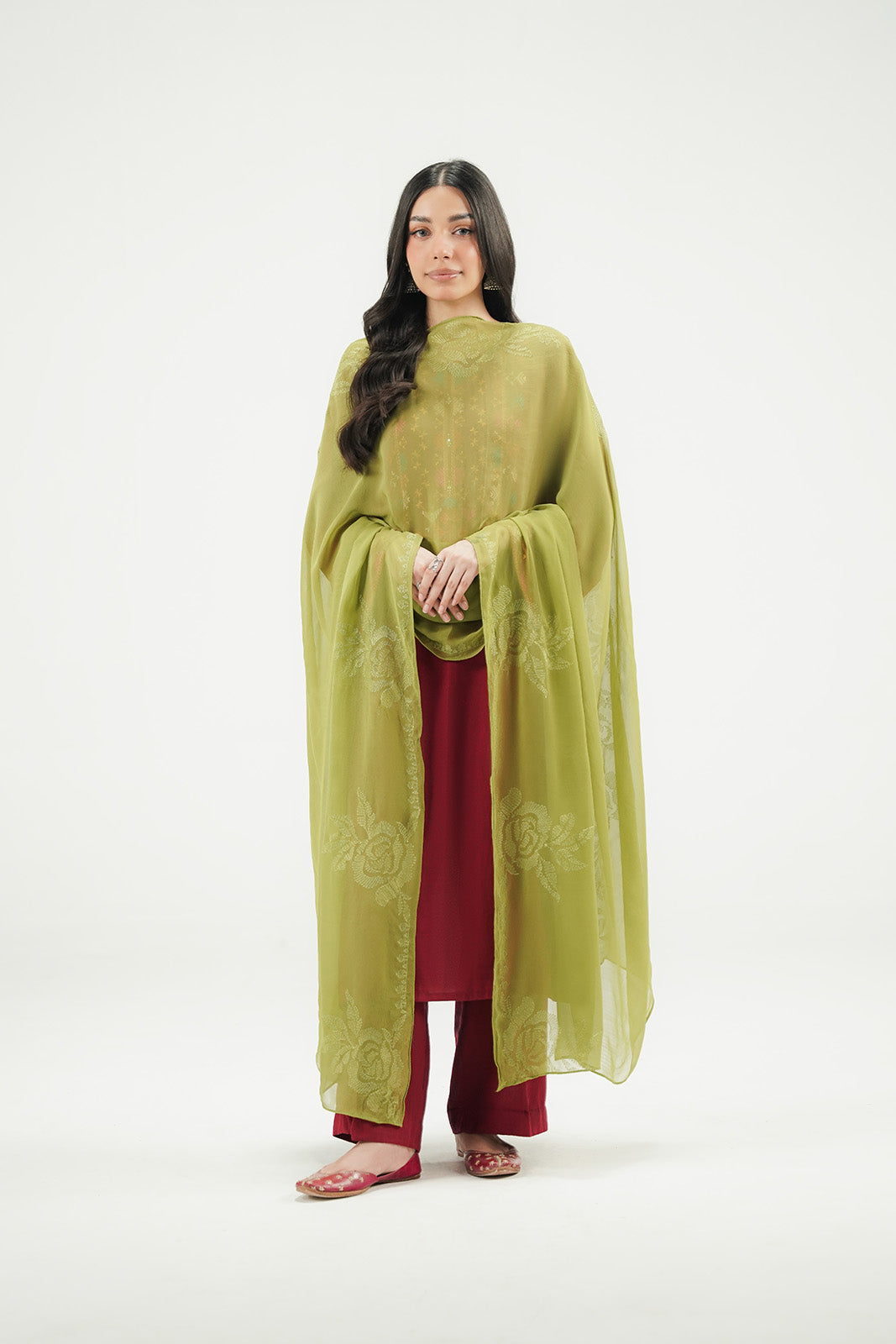 1 Piece Chiffon Embroidered Dupatta (FD0155)