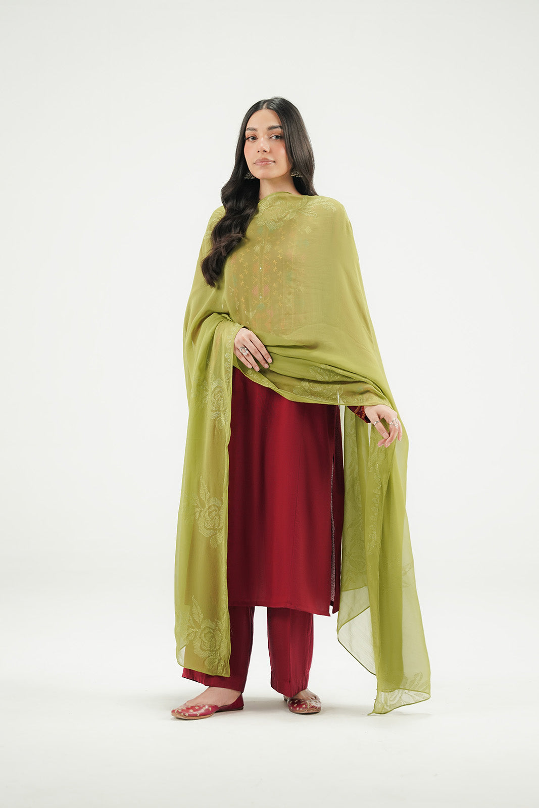 1 Piece Chiffon Embroidered Dupatta (FD0155)