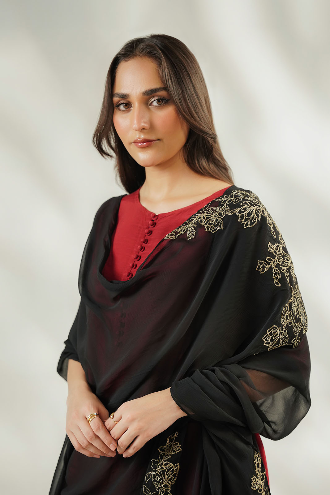 1 Piece Chiffon Embroidered Dupatta (FD0157)