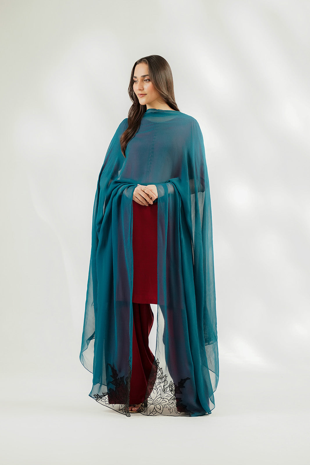 1 Piece Chiffon Embroidered Dupatta (FD0158)