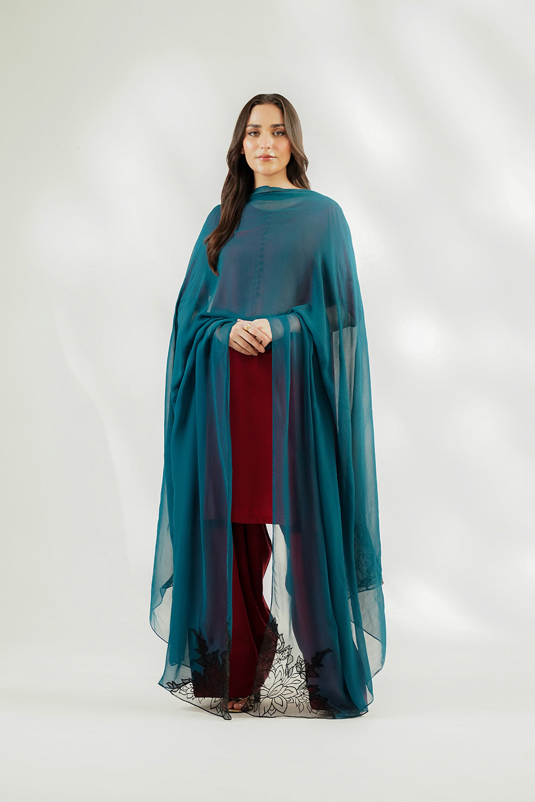1 Piece Chiffon Embroidered Dupatta (FD0158)