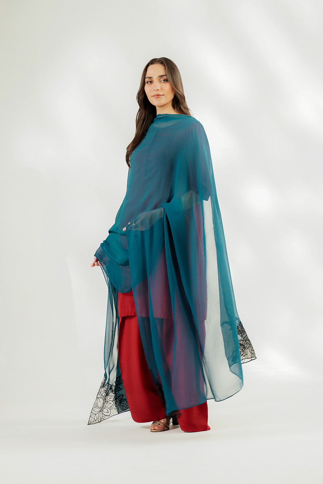 1 Piece Chiffon Embroidered Dupatta (FD0158)