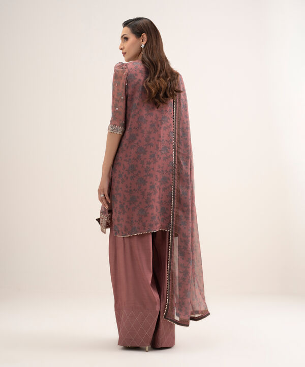 3 Piece - Embroidered Chiffon Suit