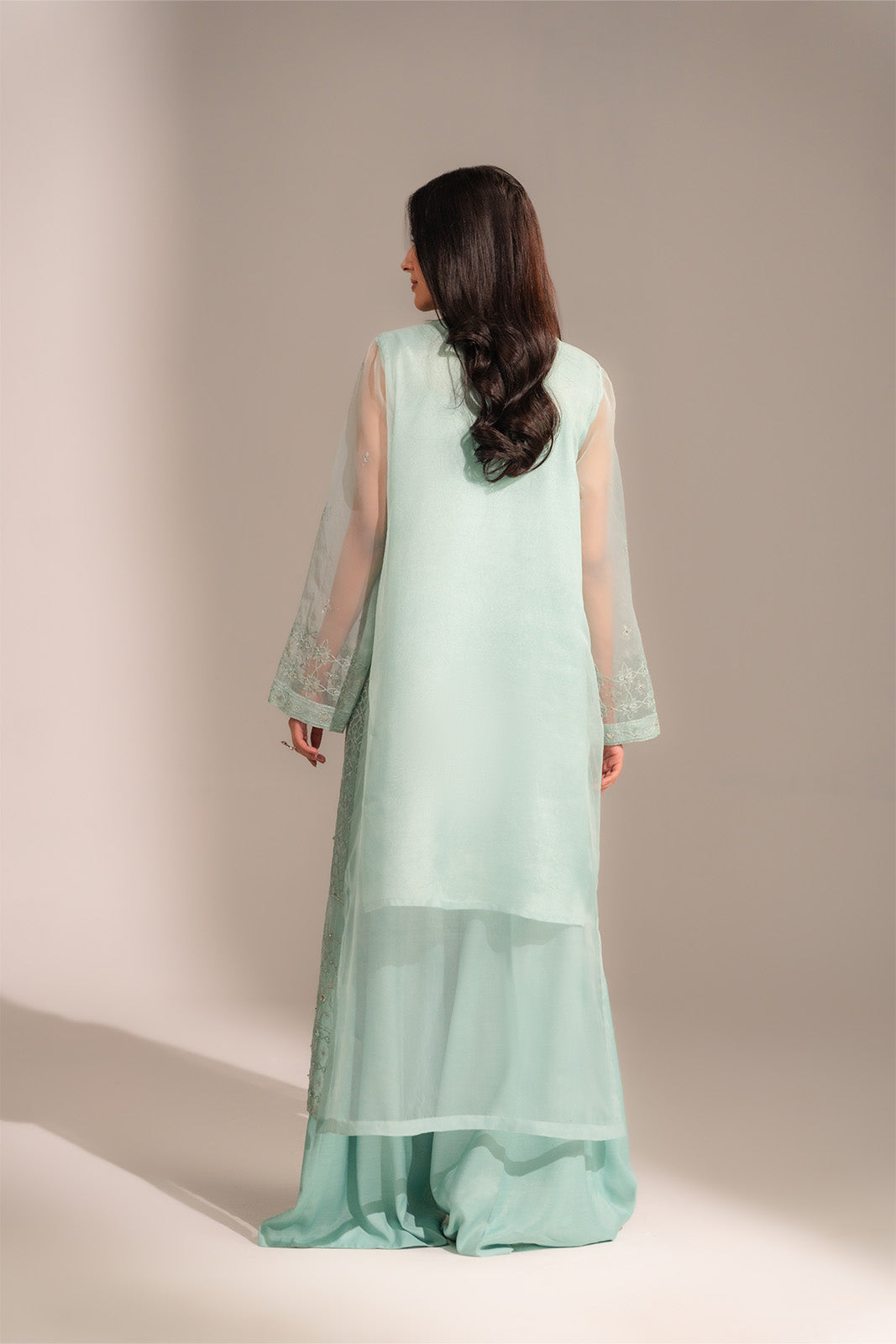 2 Piece Organza Embroidered Suit (FL0138)