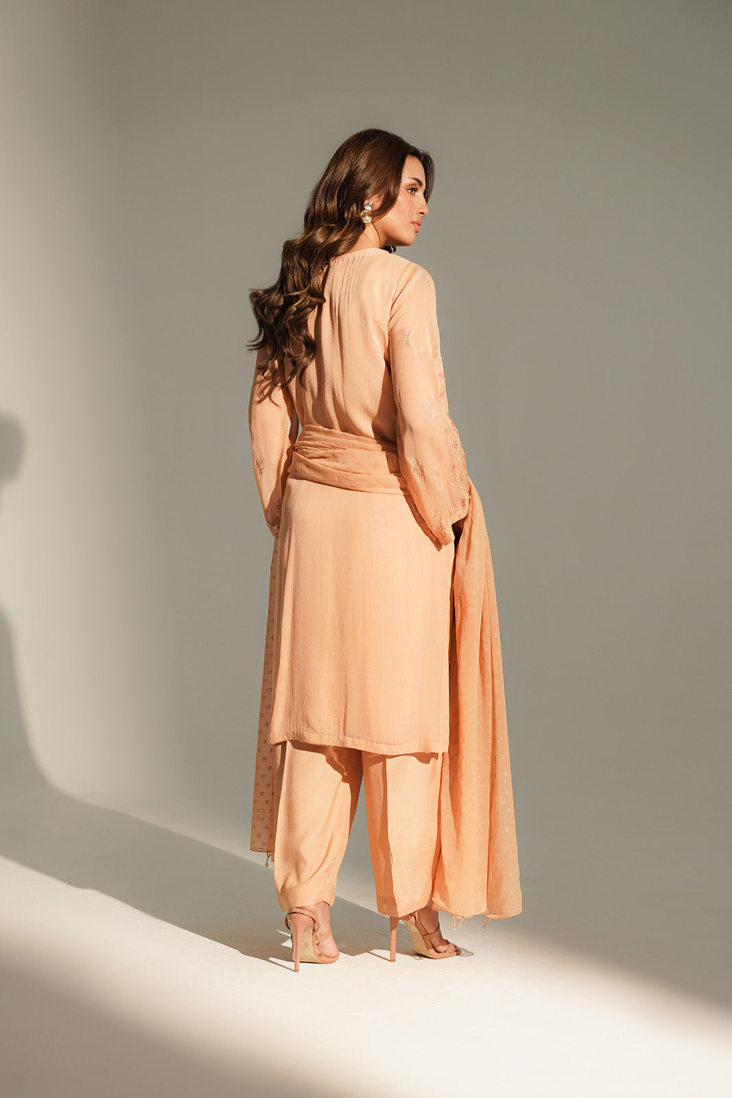 3 Piece Chiffon Embroidered Suit (FL0161)