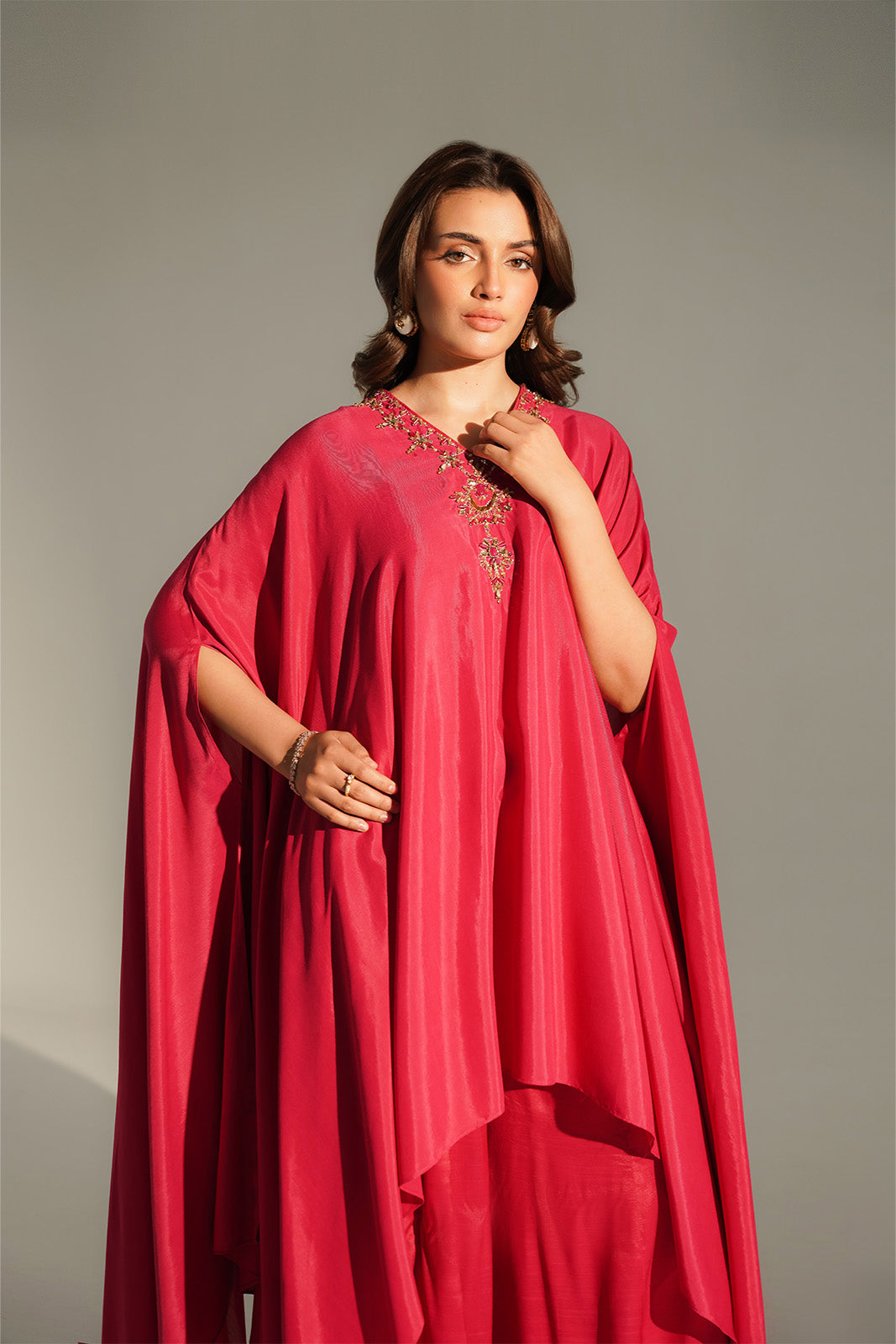 2 Piece Raw Silk Embroidered Suit (FL0163)