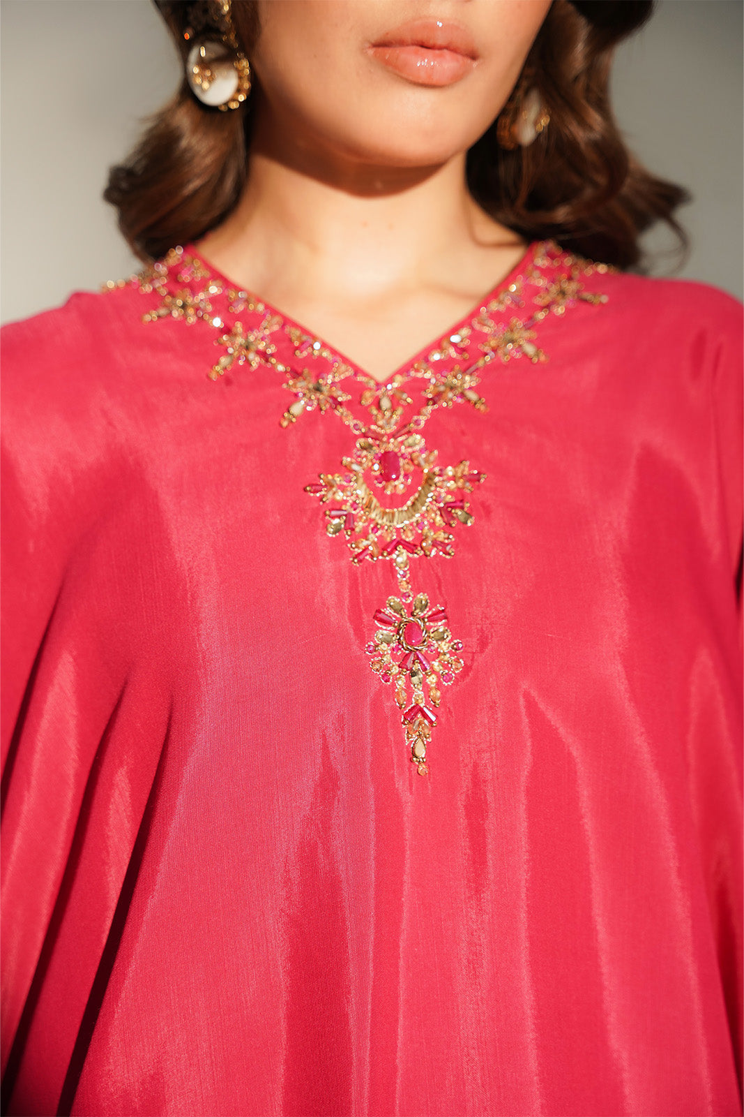 2 Piece Raw Silk Embroidered Suit (FL0163)