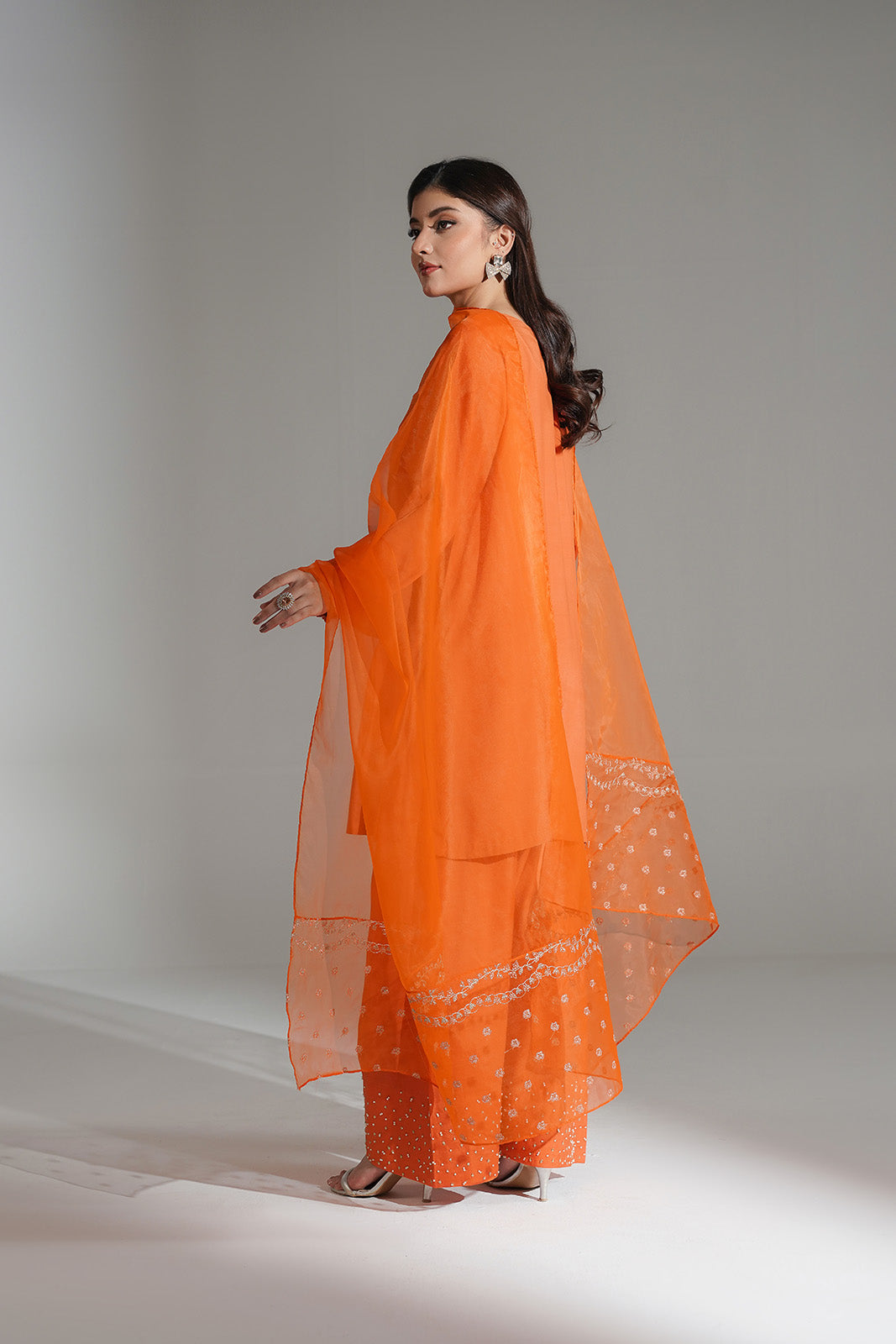 3 Piece Raw Silk Embroidered Suit (FL0198)