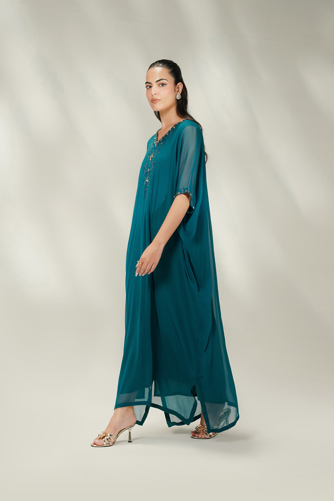 1 Piece Chiffon Embroidered Suit (FL0241)
