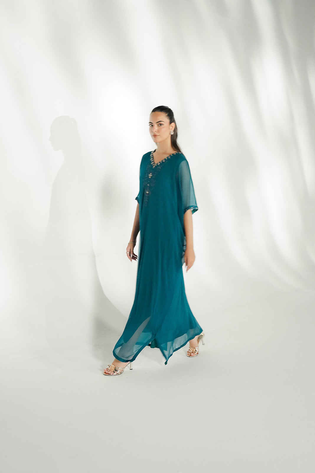 1 Piece Chiffon Embroidered Suit (FL0241)