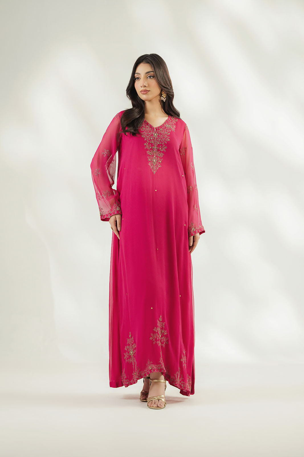 1 Piece Chiffon Embroidered Suit (FL0250)