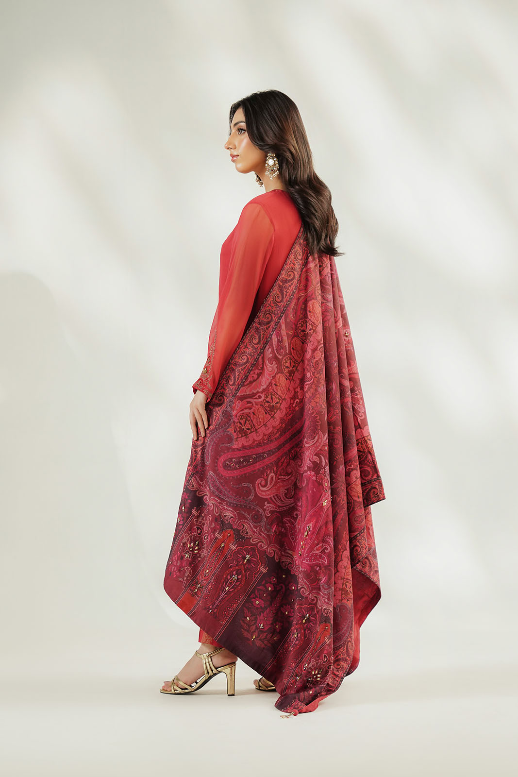 3 Piece Chiffon Embroidered Suit (FL0251)