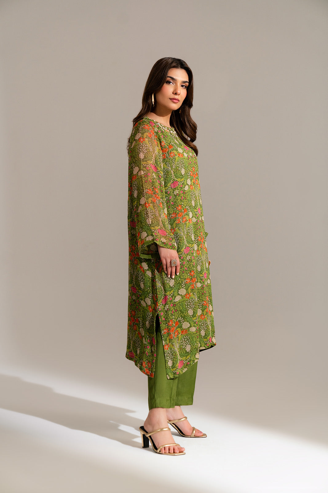 2 Piece Chiffon Printed Suit (FS0119)