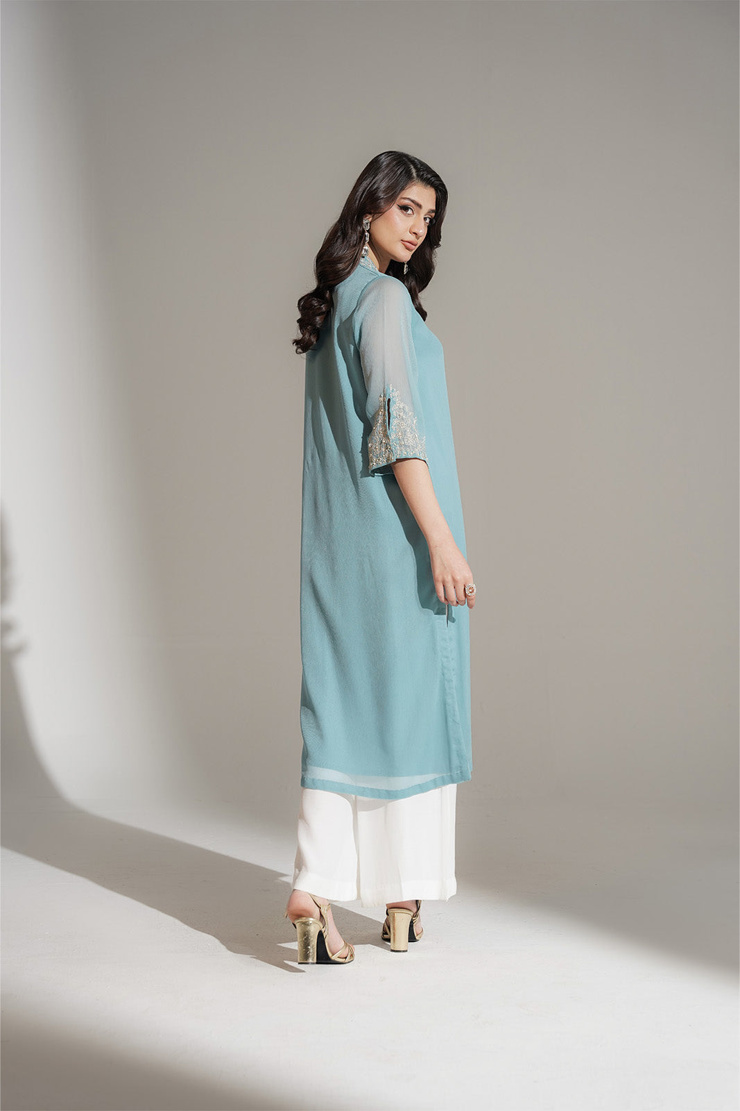 1 Piece Chiffon Embroidered Shirt (FS0121)