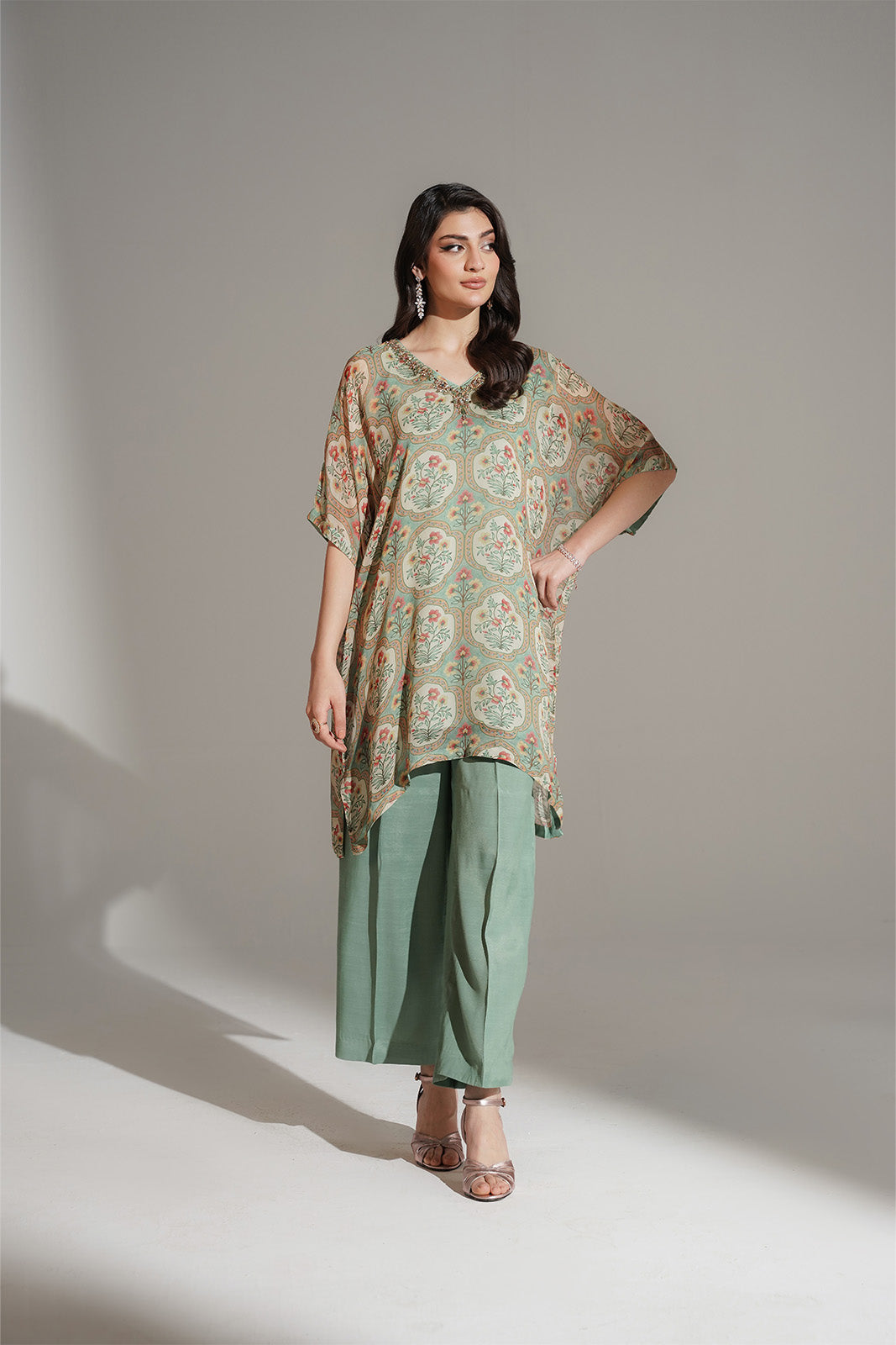 2 Piece Printed Chiffon Printed Suit (FS0126)