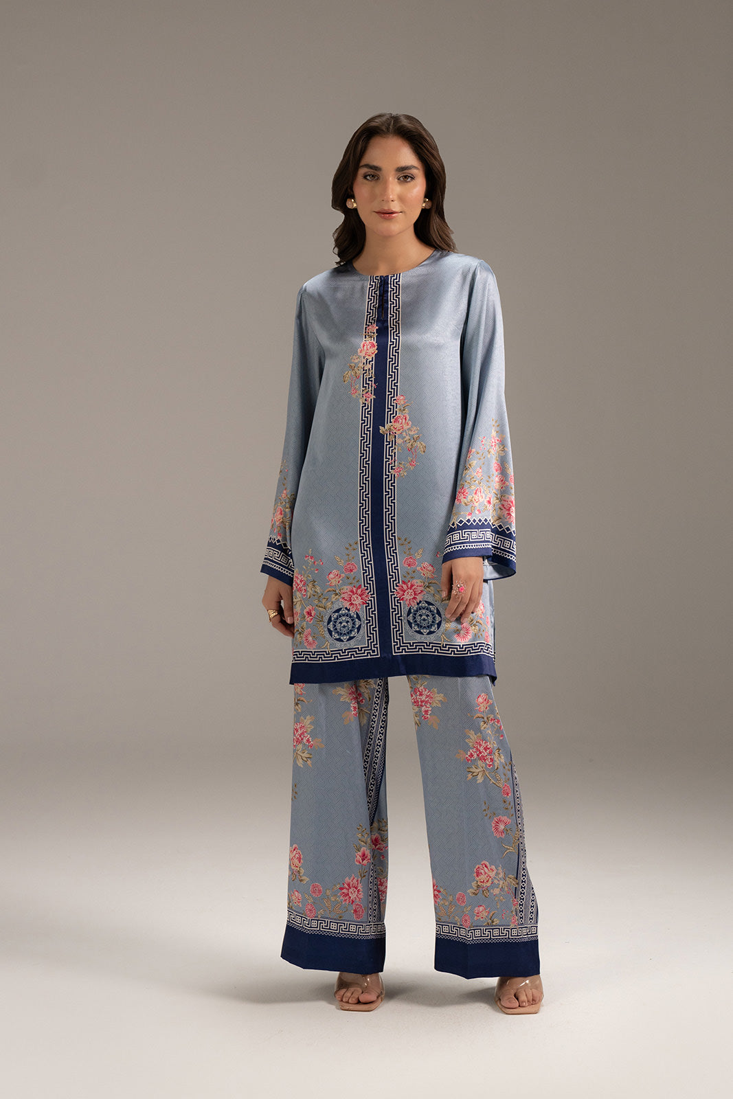 2 Piece Printed Shamoze Slik Solid Suit (FS0130)