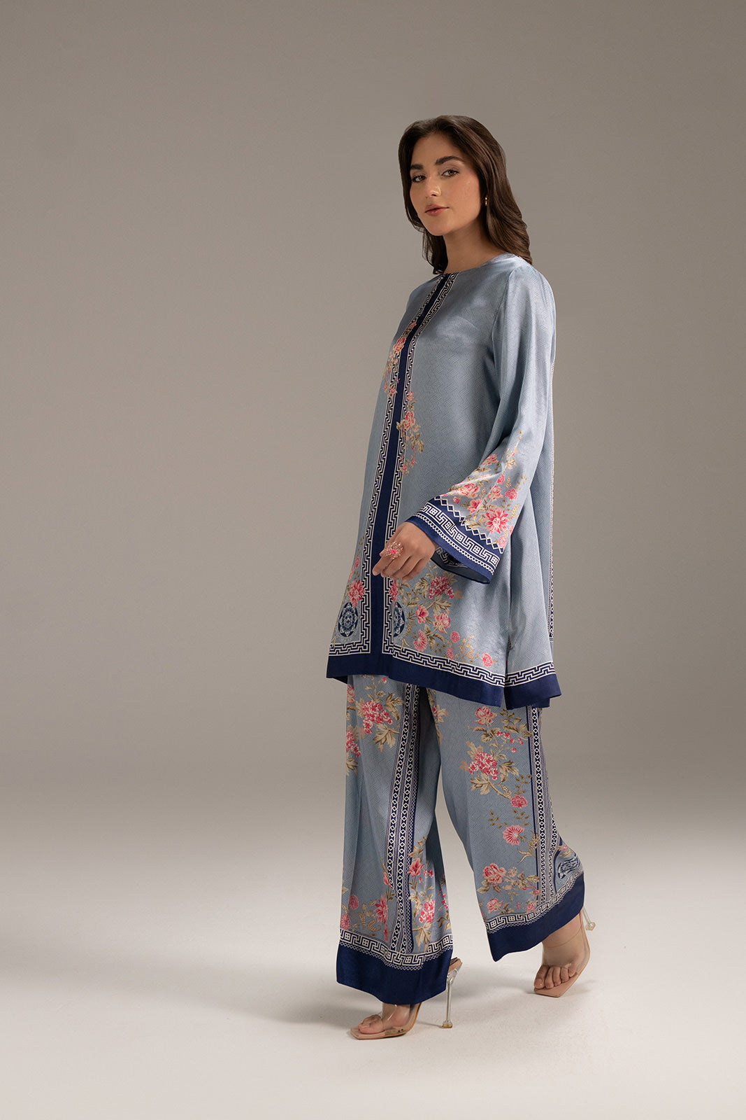2 Piece Printed Shamoze Slik Solid Suit (FS0130)