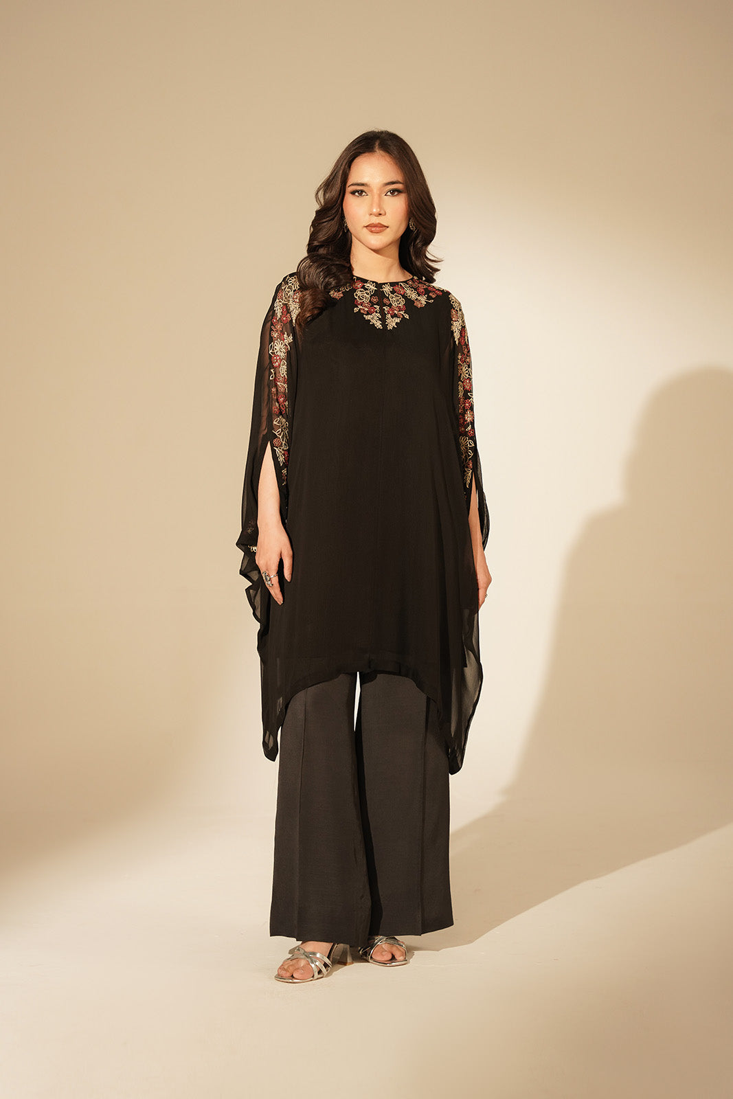 1 Piece Chiffon Embroidered Kaftan (FS0141)