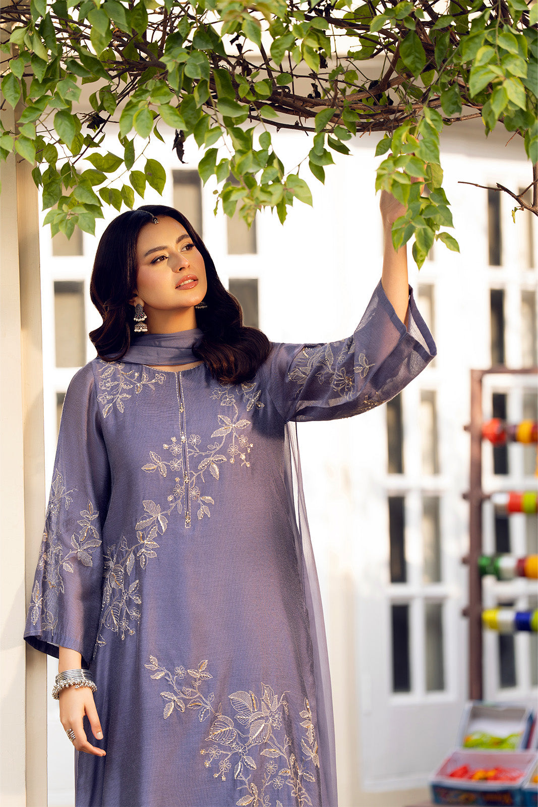 3 Piece Viscose Khaddi Net Embroidered Suit (FS0151)