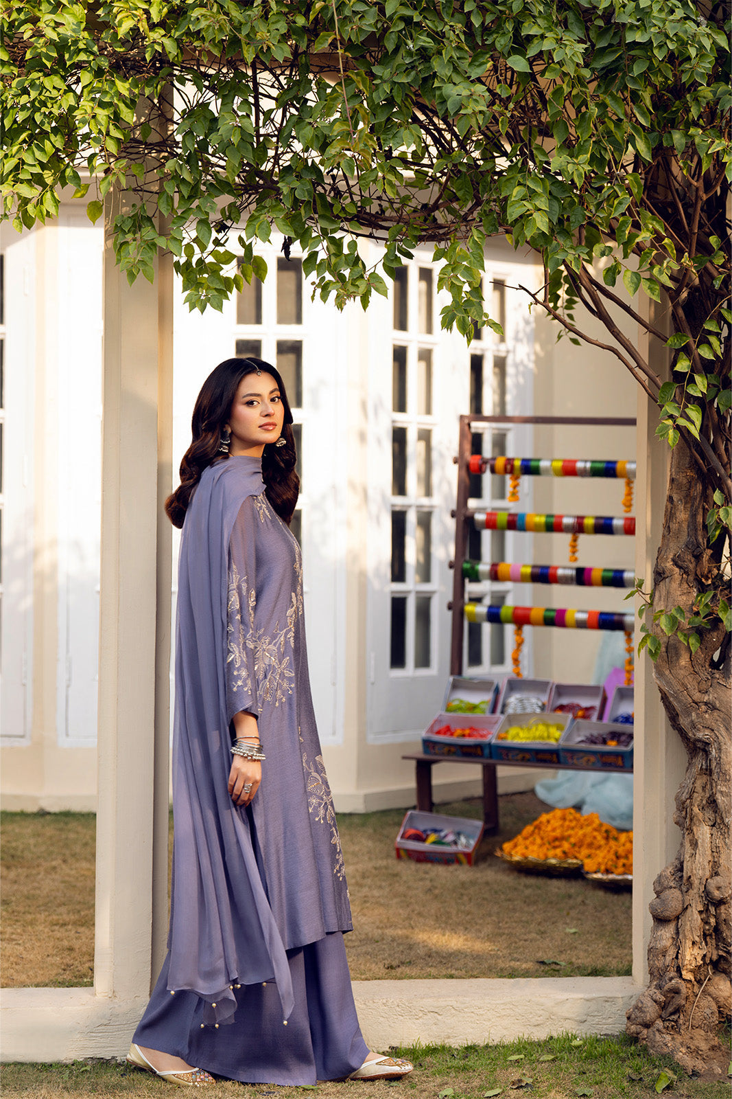 3 Piece Viscose Khaddi Net Embroidered Suit (FS0151)