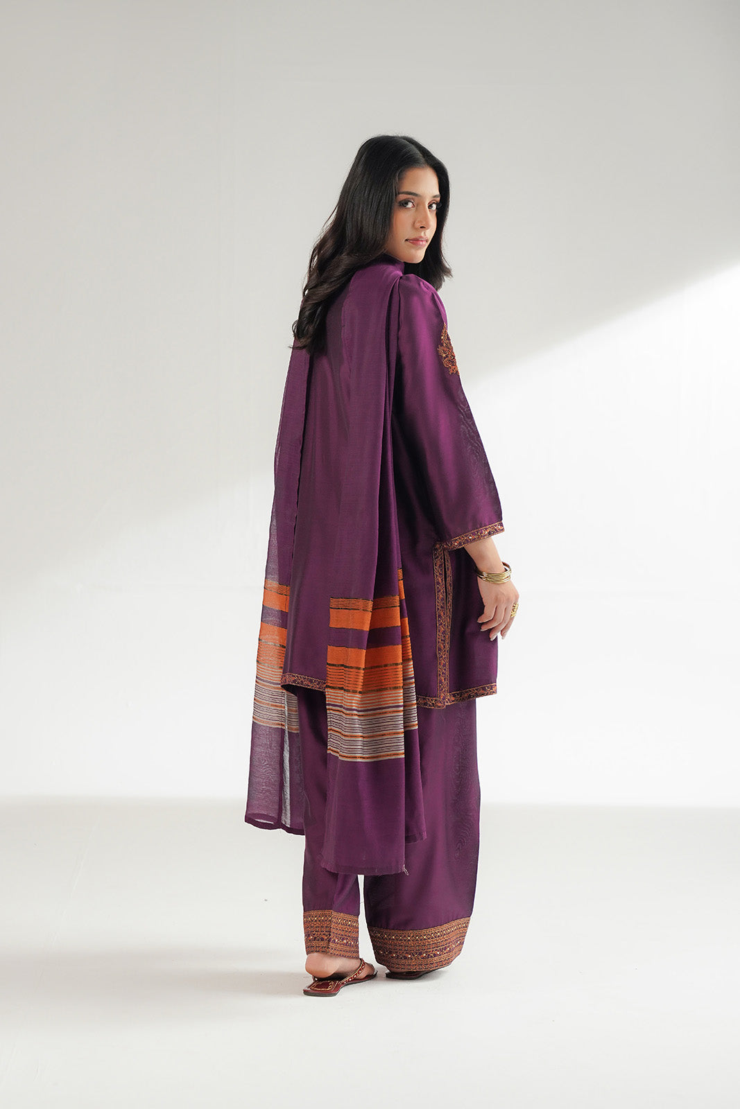 3 Piece Cotton Silk Embroidered Suit (FS0174)