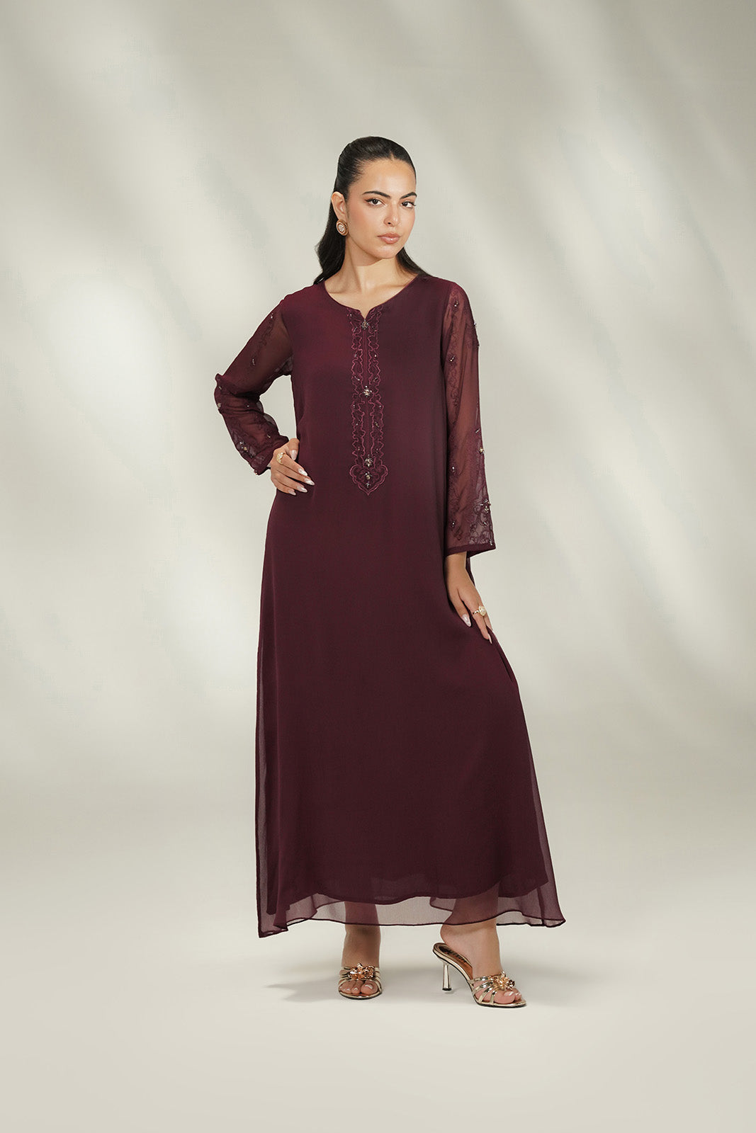 1 Piece Chiffon Embroidered Suit (FS0213)