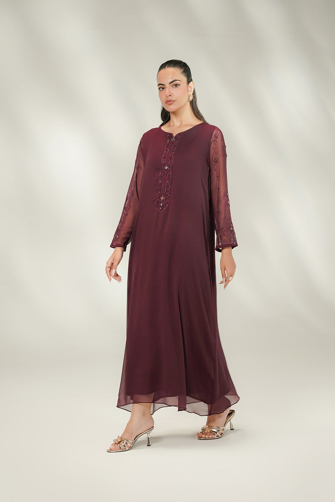 1 Piece Chiffon Embroidered Suit (FS0213)